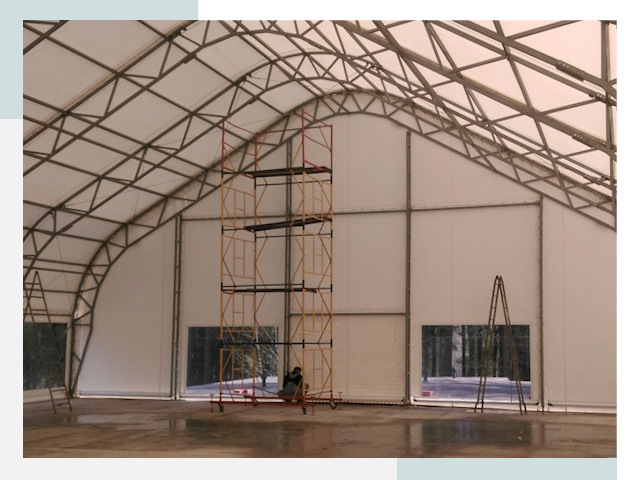 Шатровые ангары в Кимрах